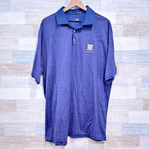 Tiger Woods Nike Performance Golf Polo Shirt Blue Country Club Mens XXL 2XL